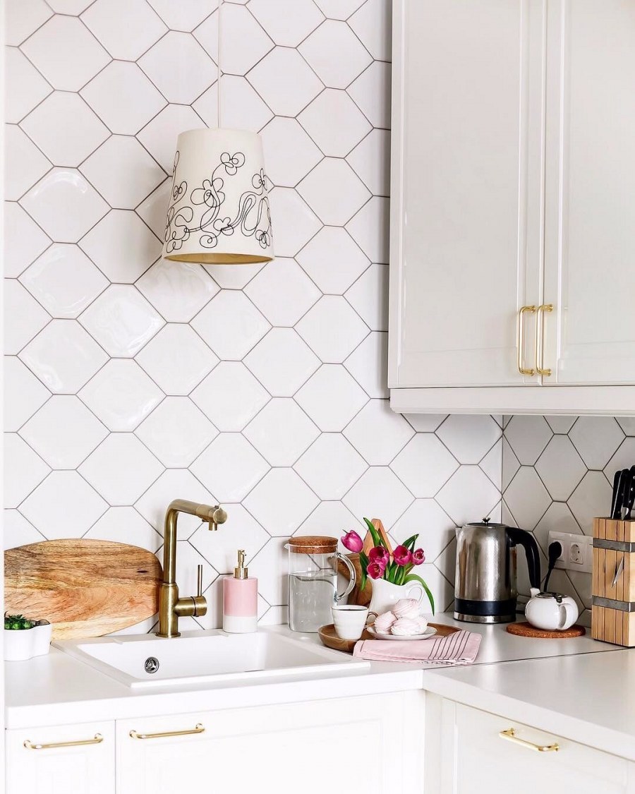 Квадратная плитка на фартук