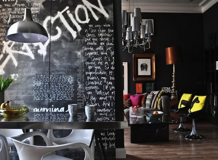 Стильные надписи в интерьере