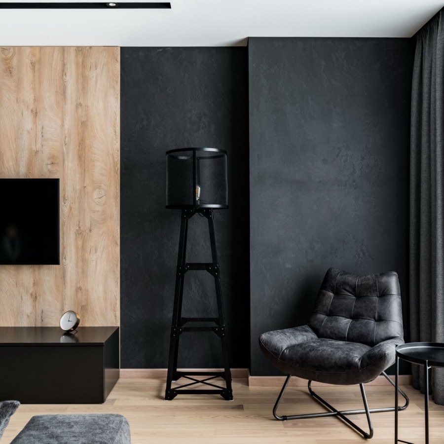 Черная стена в интерьере