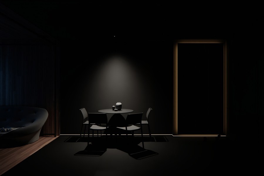 Черная стена в интерьере кухни