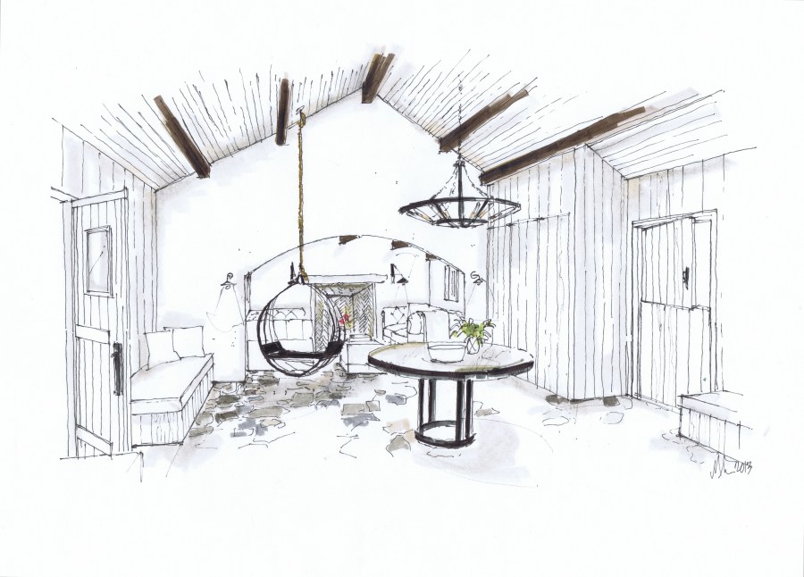 Скетч набросок интерьер