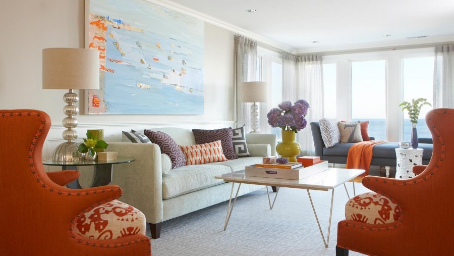Оранжевые акценты в интерьере