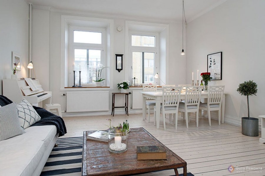 Деревянный пол в скандинавском стиле