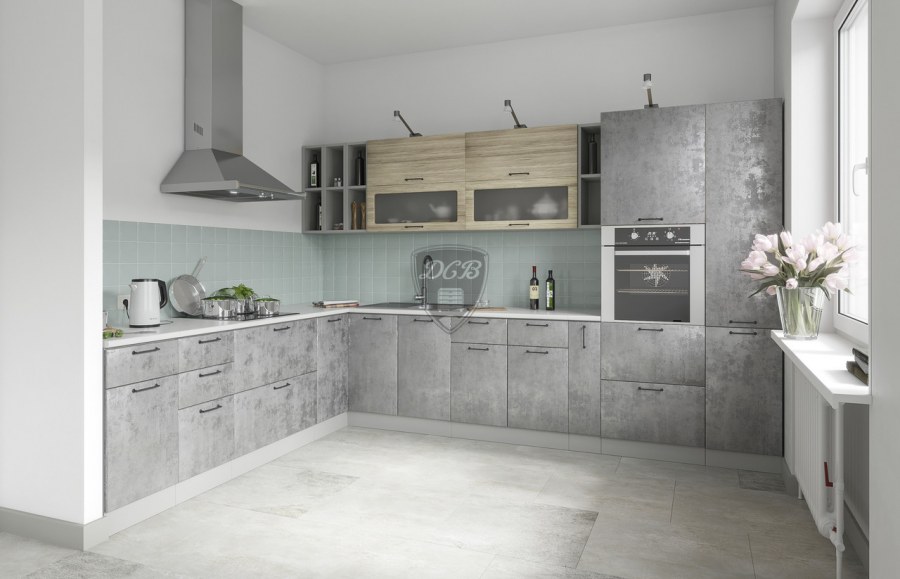 Кухня лофт ДСВ дуб Майский