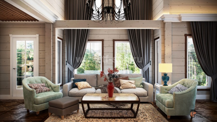 Шторы для второго света в деревянном доме