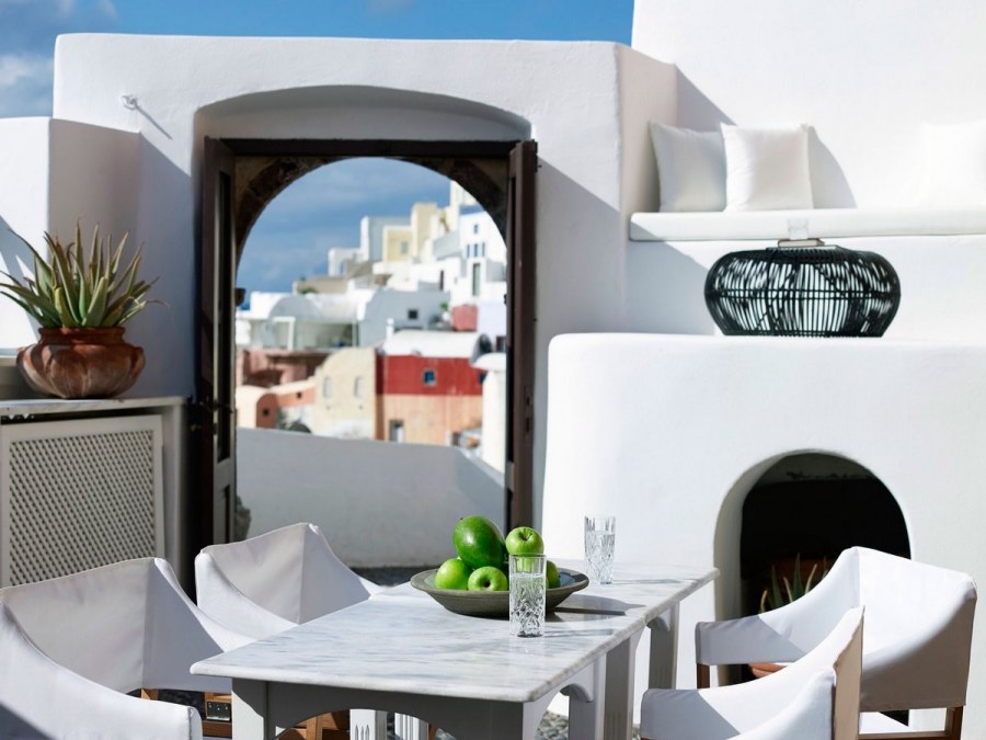 Интерьер отели Миконос Санторини