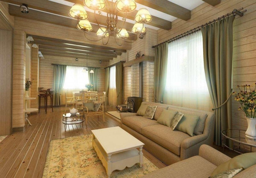 Уютные гостиные с камином