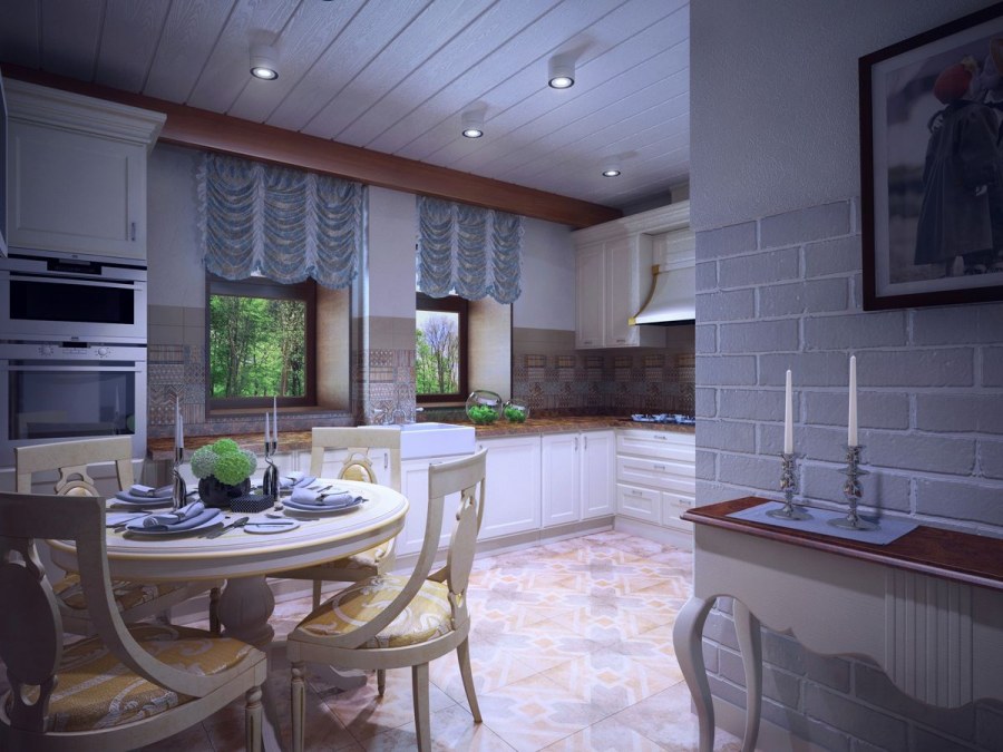 Интерьер деревянной гостиной