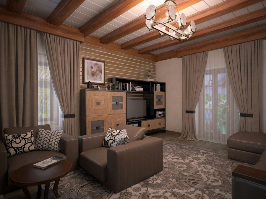 Квадратная кухня в частном доме