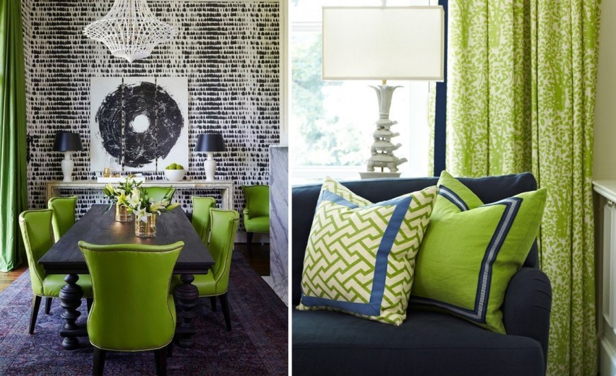 Модный зеленый цвет в интерьере
