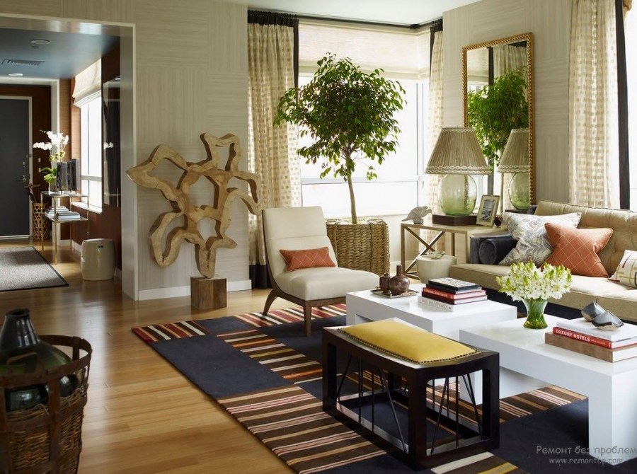 ЭКОДИЗАЙН В интерьере гостиной