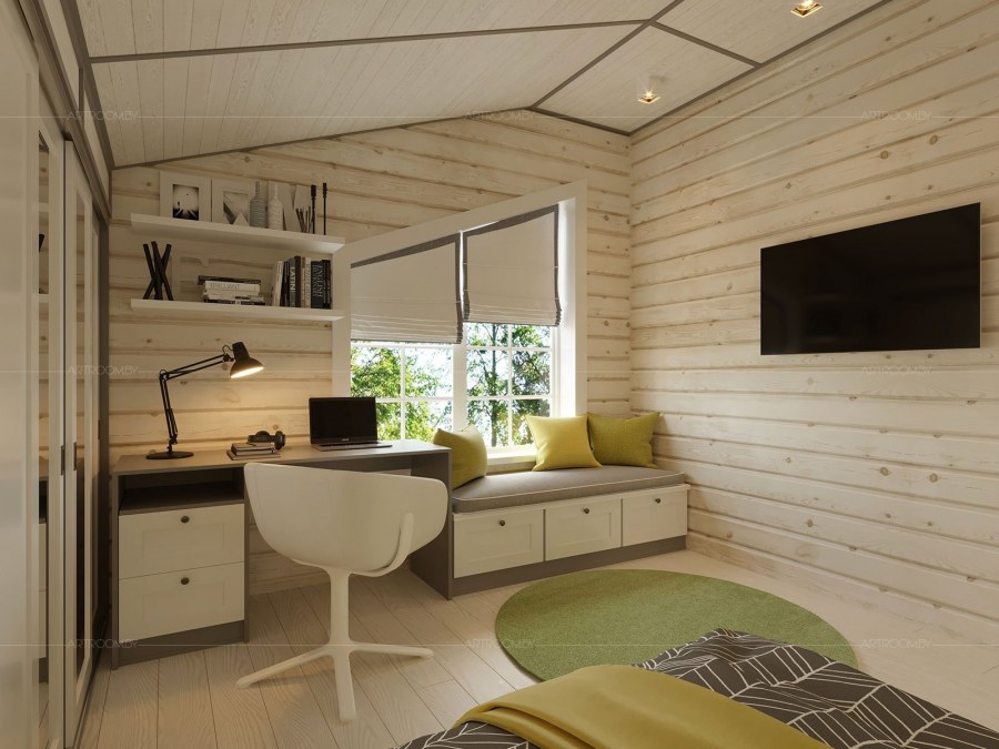 Интерьер деревянного дома из бруса