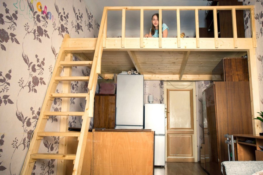 Антресольный второй ярус кровать чердак