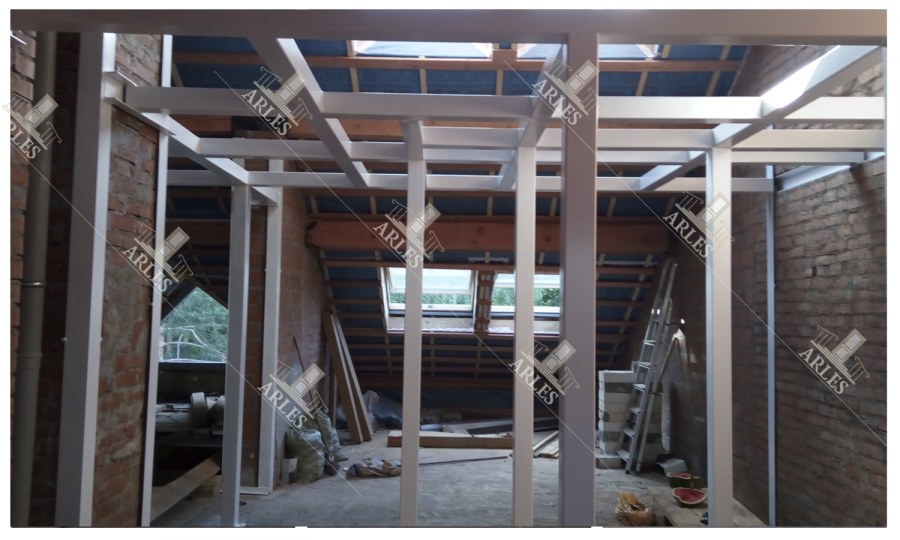 Антресольный этаж из профильной трубы 60х60