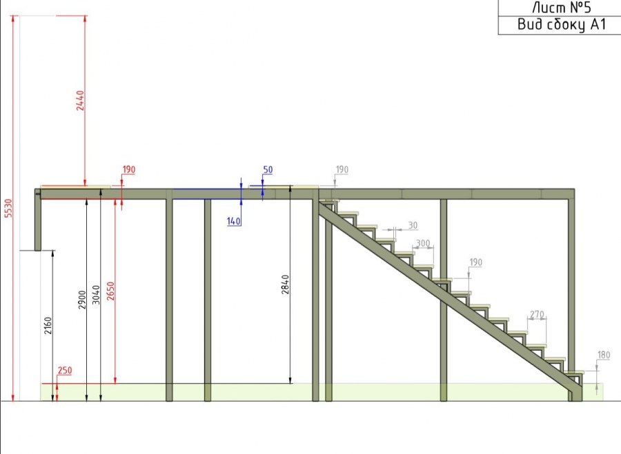 Антресольный этаж металлическая конструкция чертеж