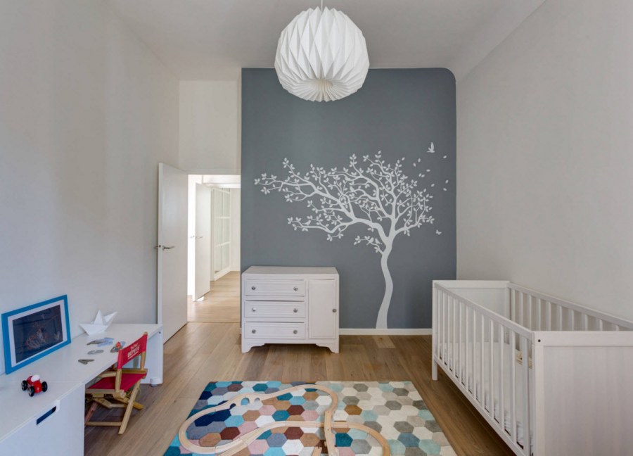 Акцентная стена в детской в скандинавском стиле