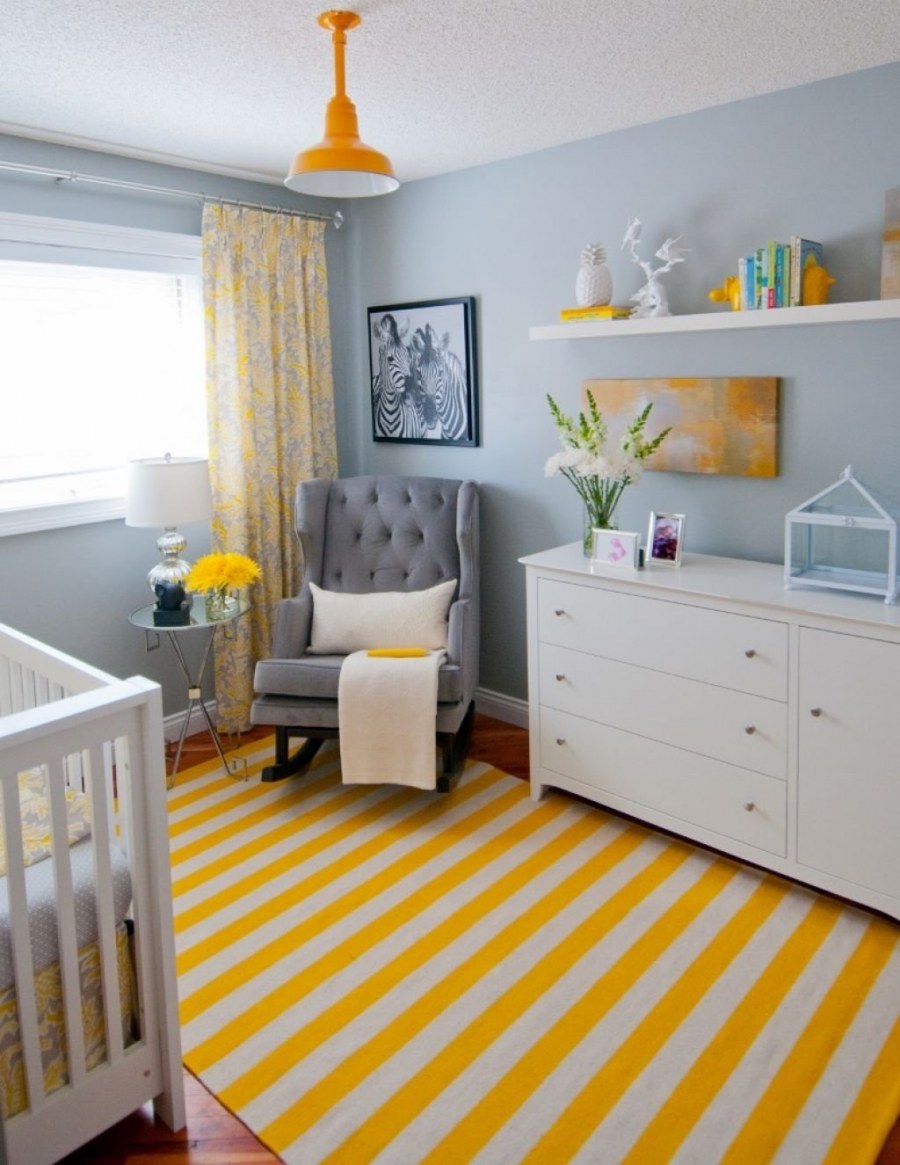 Бело голубая детская комната