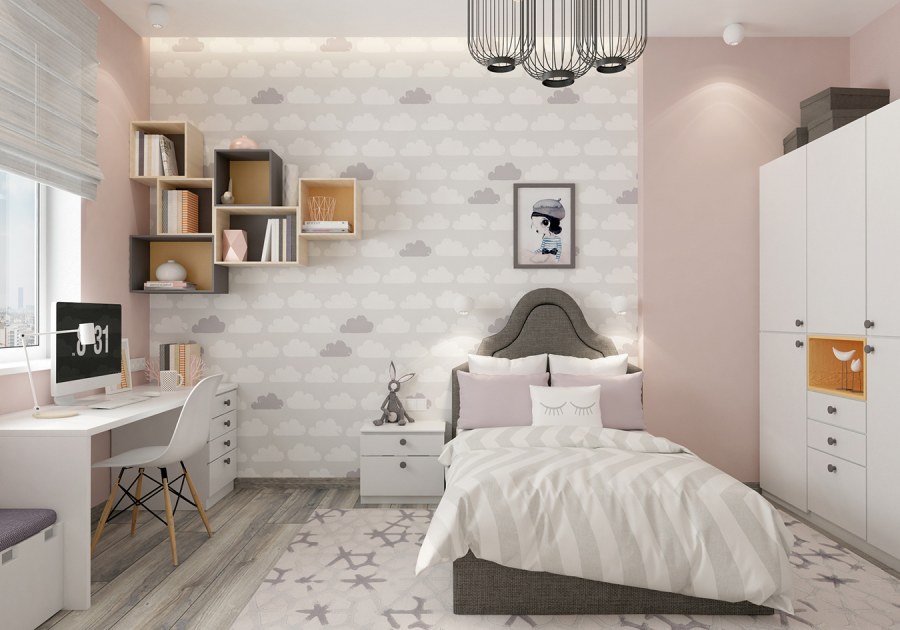 Спальня для девочки подростка в скандинавском стиле