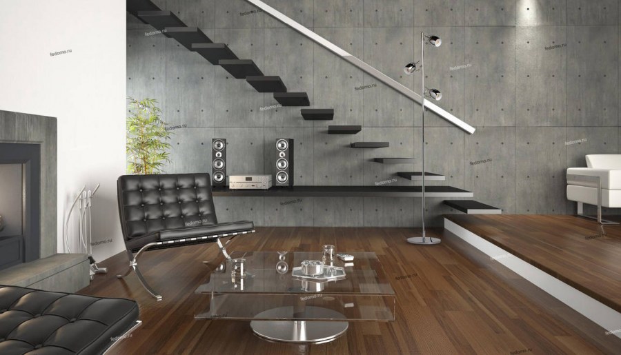 Бетонные плиты в интерьере