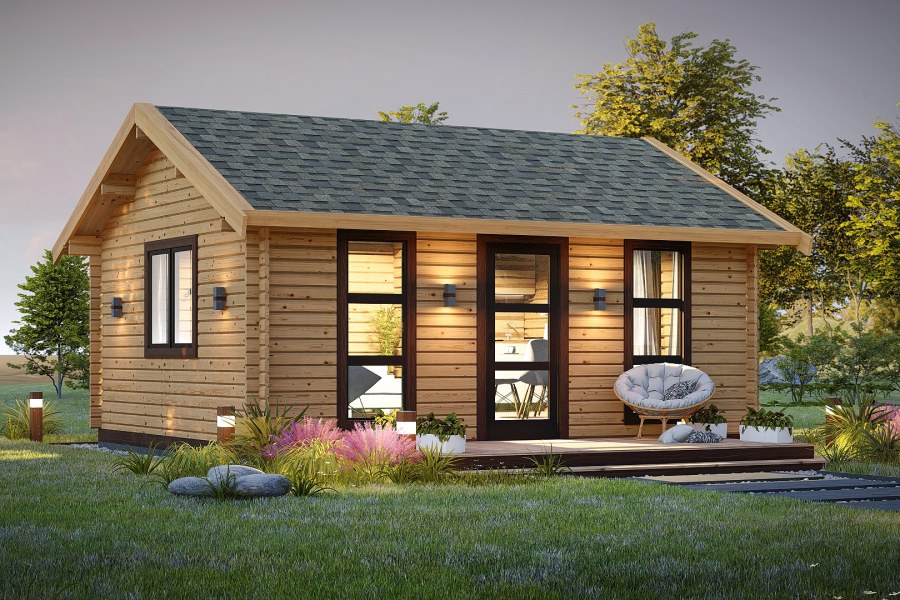 Синий tiny House шведские дачи