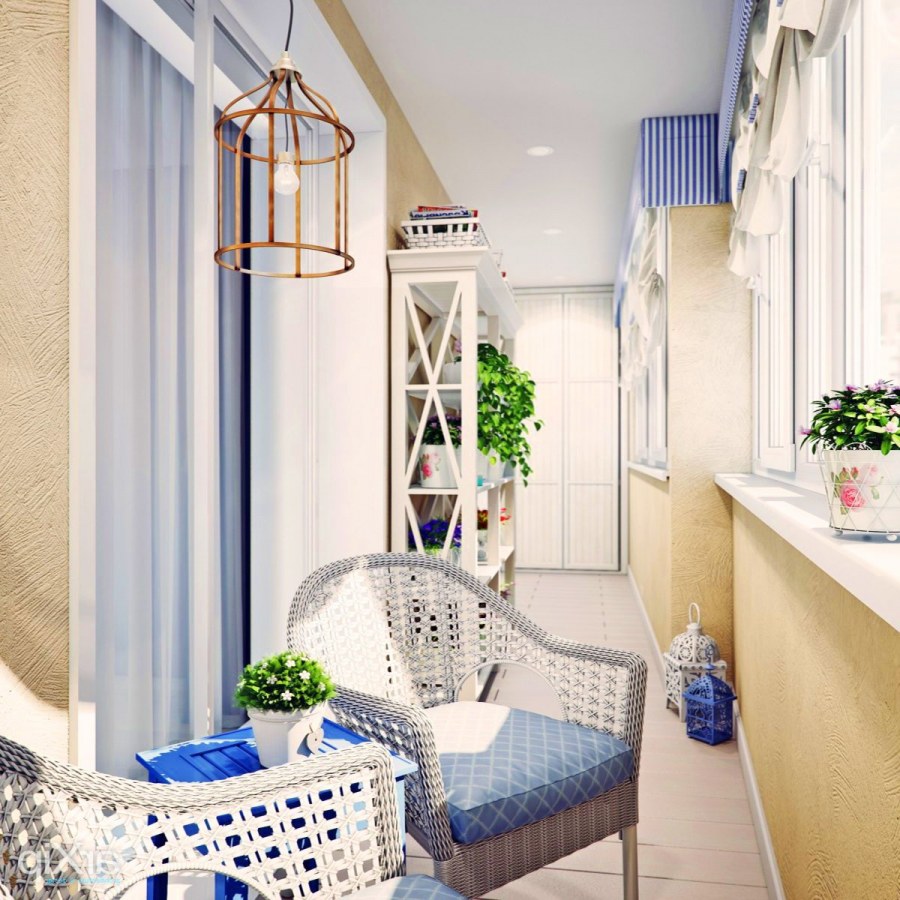 Интерьер полукруглого балкона