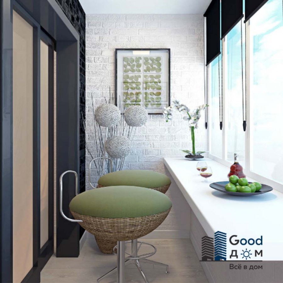 Лоджия в стиле Сканди