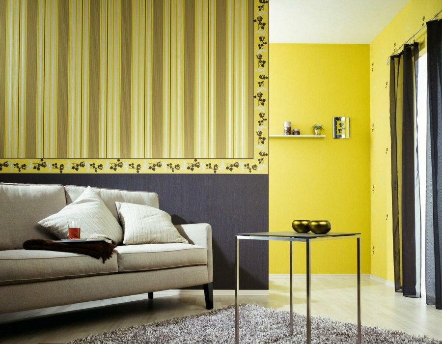 Горизонтальное деление стен обоями