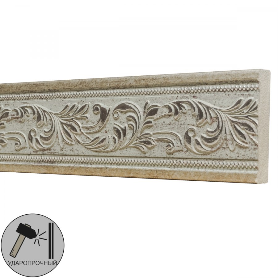 Молдинг настенный полистирол Decomaster 130-60 белый 1х1.5х200 см