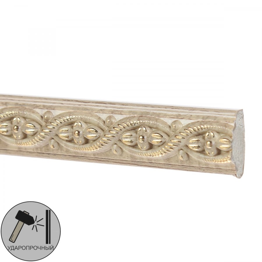 Молдинг настенный полистирол Decomaster 130-60 белый 1х1.5х200 см