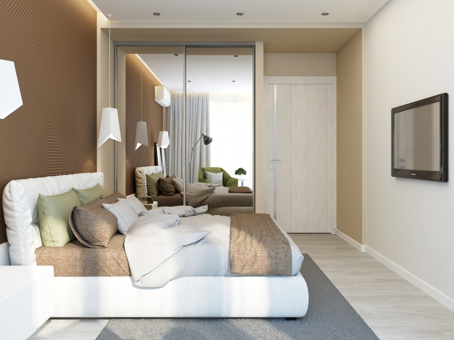 Спальня в салатовых тонах