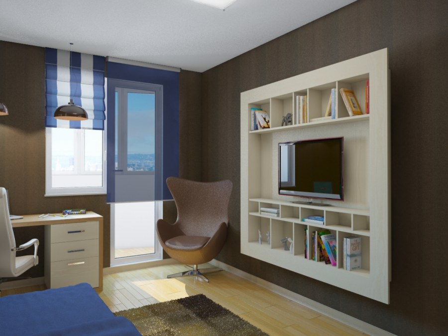 Расстановка мебели в узкой детской