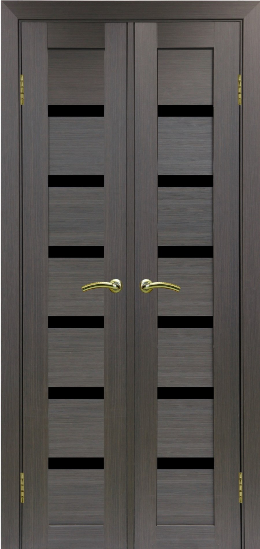 Дверь Optima porte Турин 507 стекло черное двустворчатая