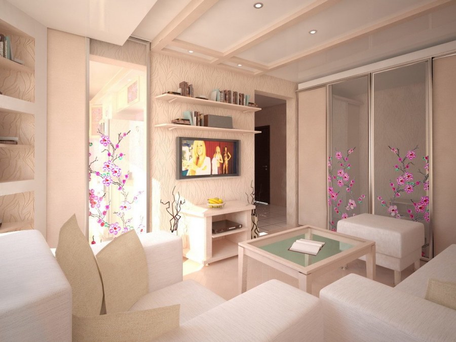 Маленькая гостиная в хрущевке