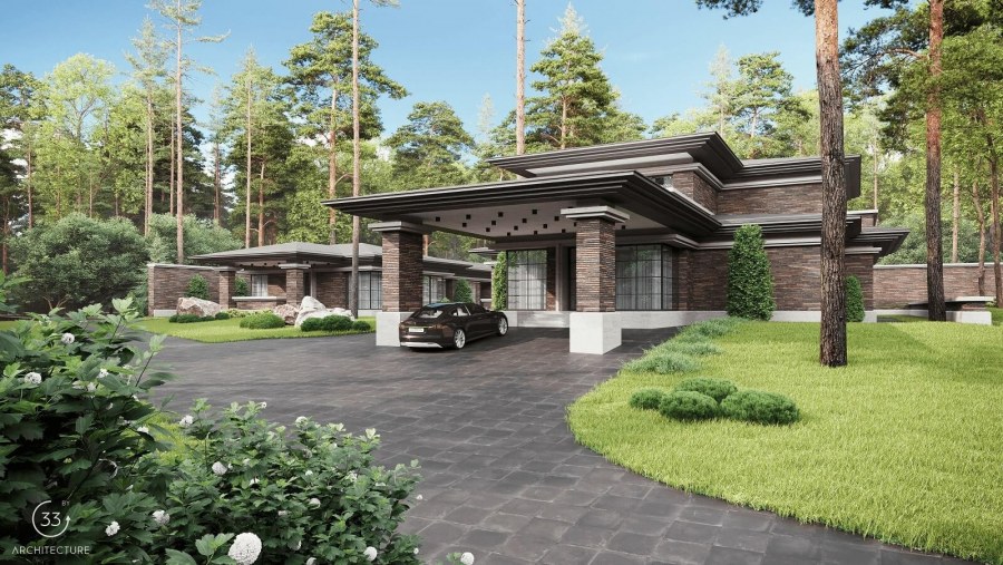 Дом в стиле Фрэнка Ллойда Райта