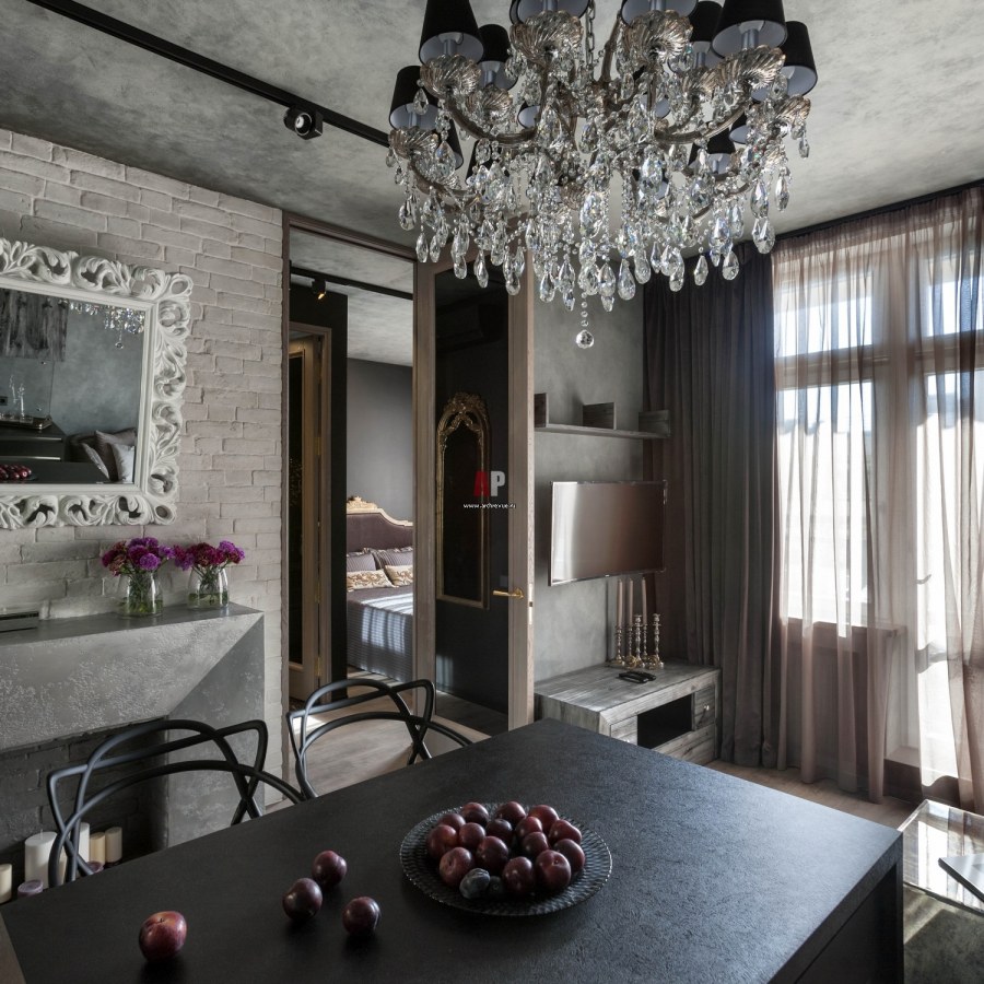 Однокомнатная квартира в стиле гламур