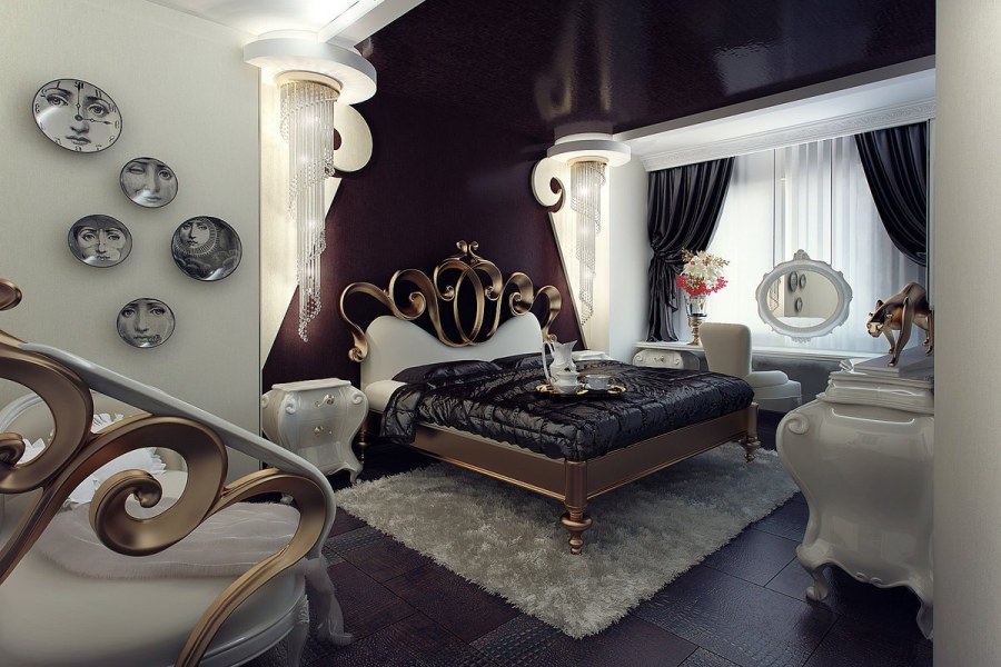 Спальня в стиле гламур