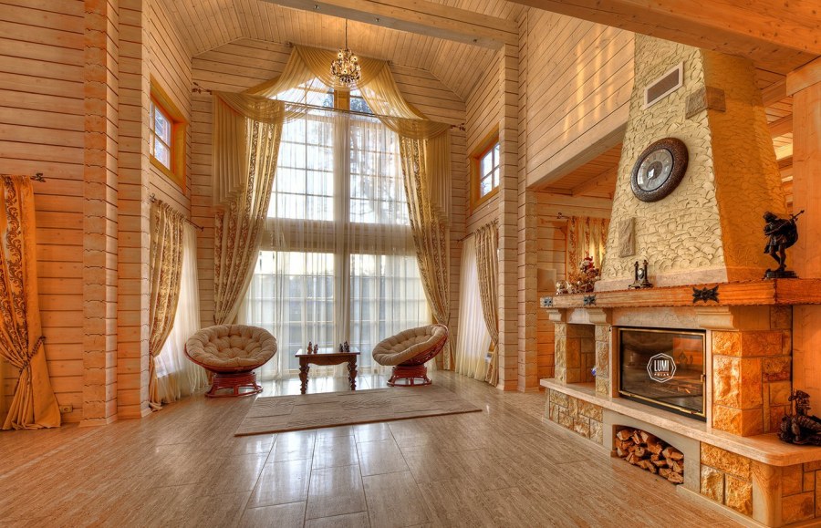 Интерьеры деревянных домов из бревна