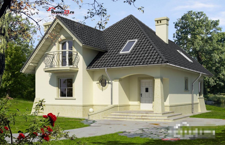 Фасады домов с мансардной крышей