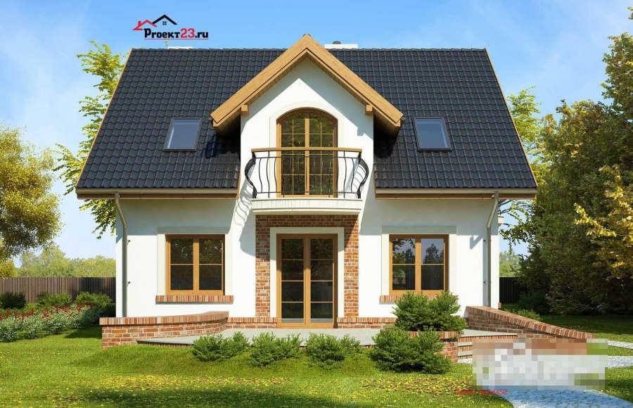 Красивый небольшой дом с мансардой