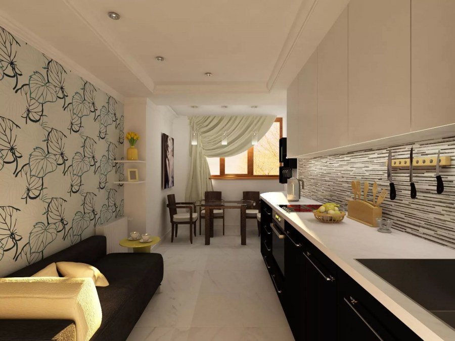 Обои для белой кухни