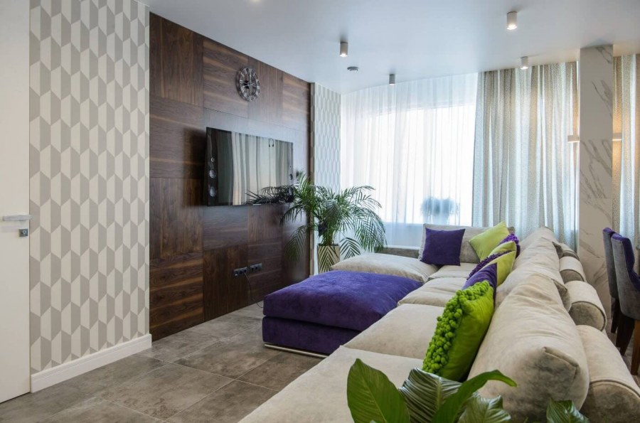 Акцентная стена в гостиной