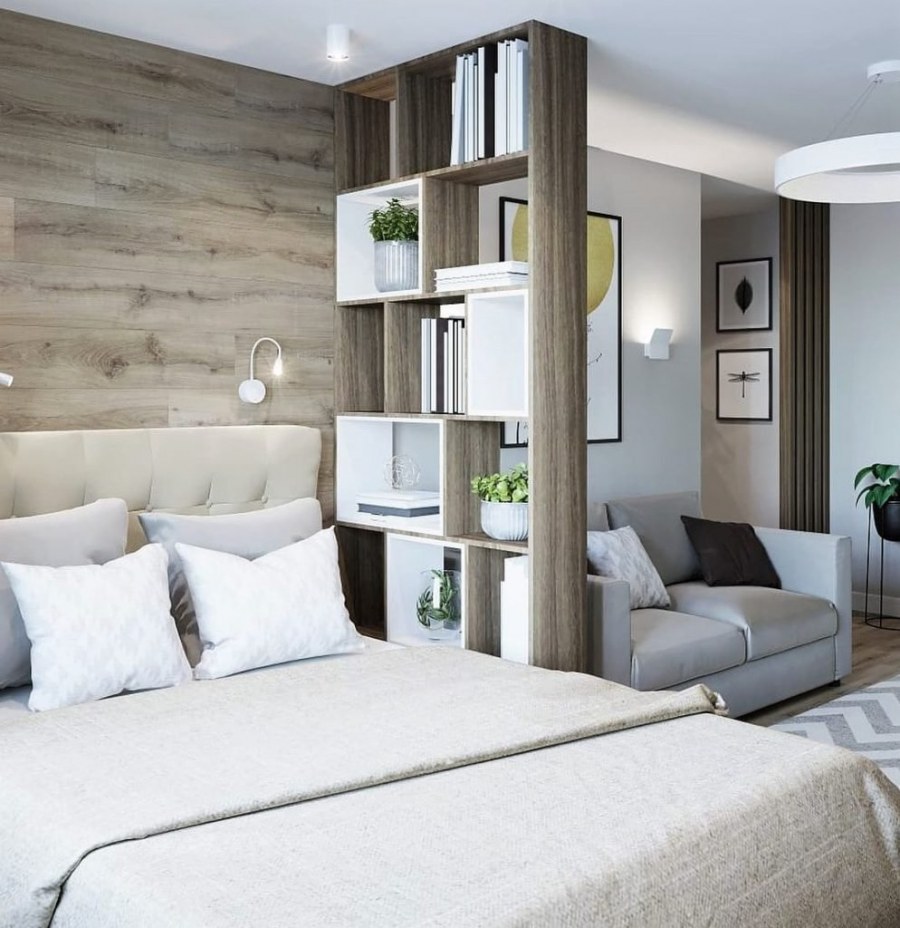 Спальня-гостиная с перегородкой