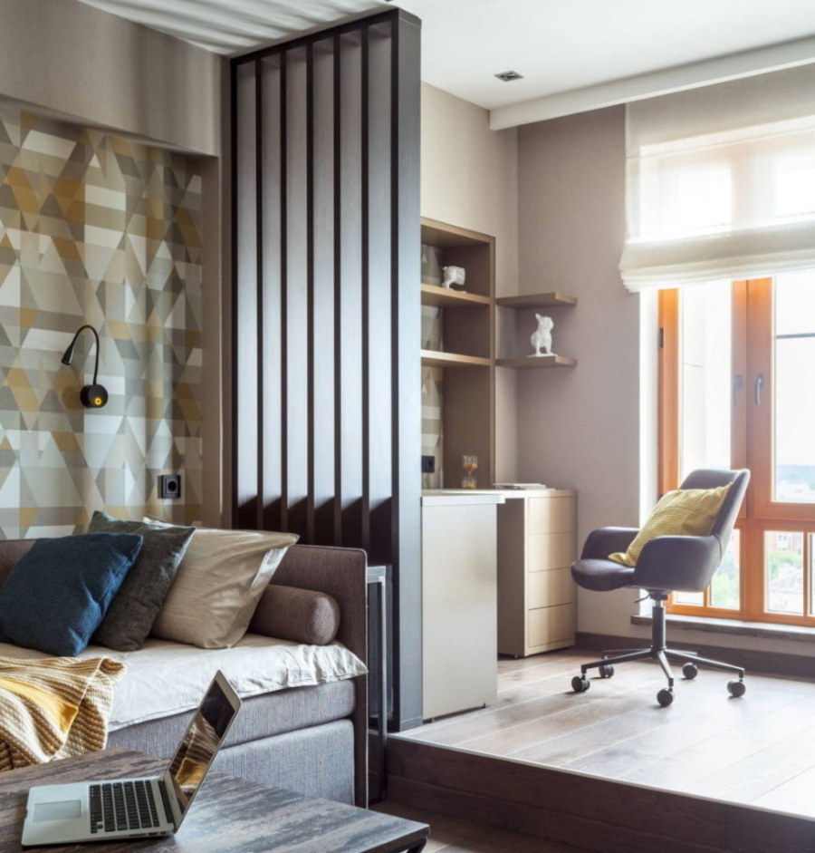 Интерьер гостиная спальня