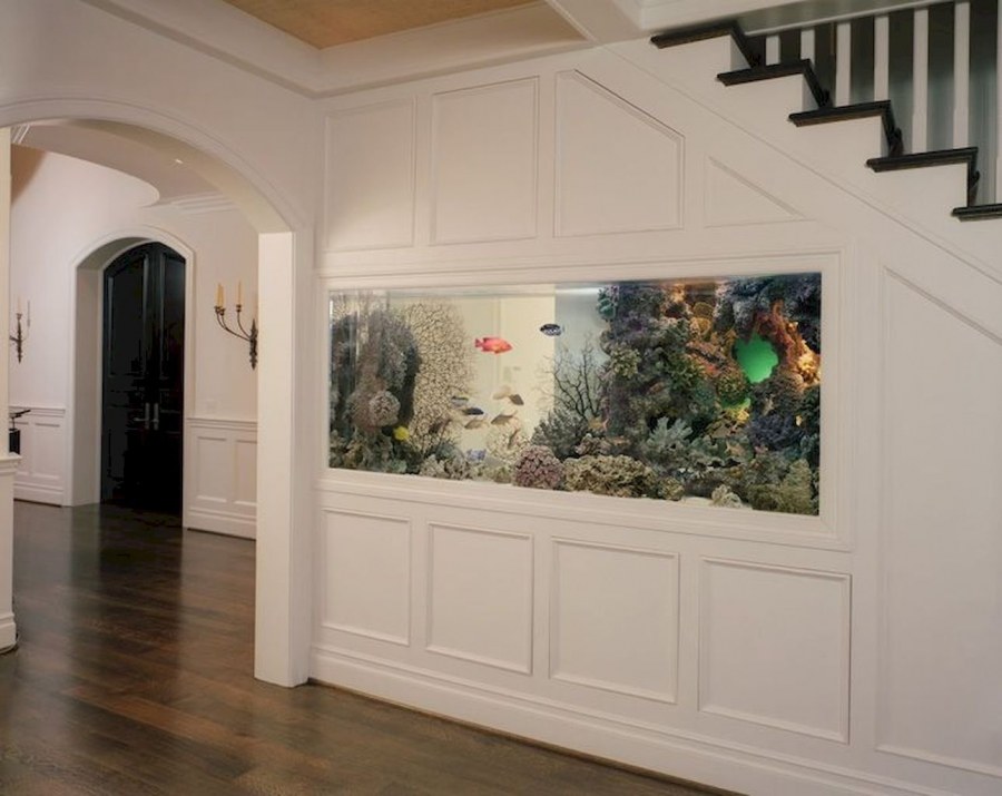 Аквариум встроенный в шкаф