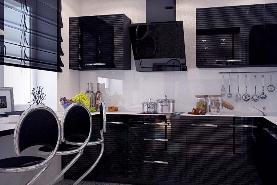 Черный кухонный гарнитур