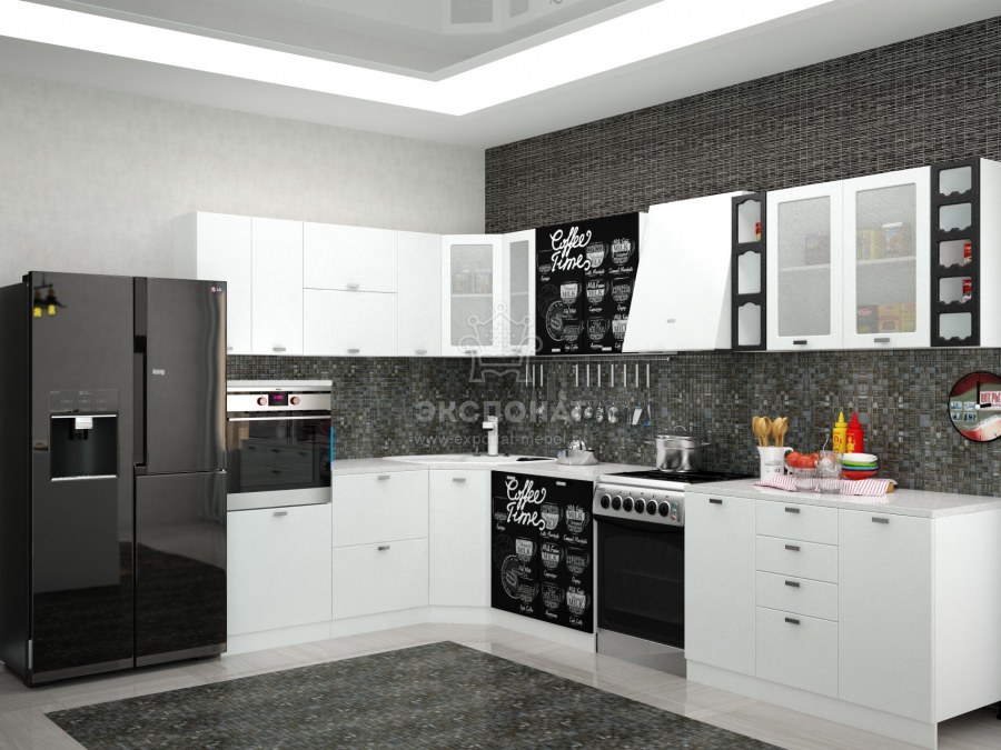 Кухня София белая шагрень