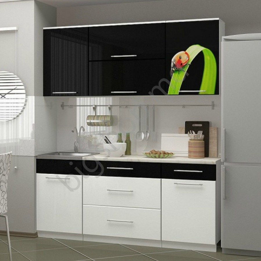 Кухня "красные маки" 1,6м