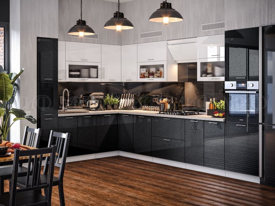 Кухня Техно-2 миф угловая