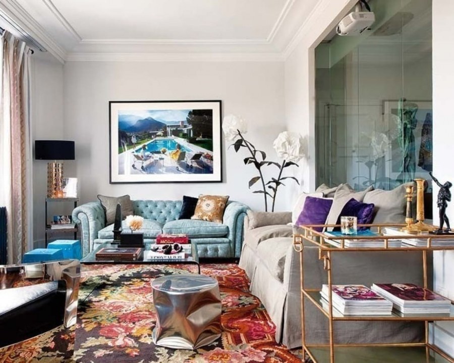 Эклектика в интерьере кухни гостиной