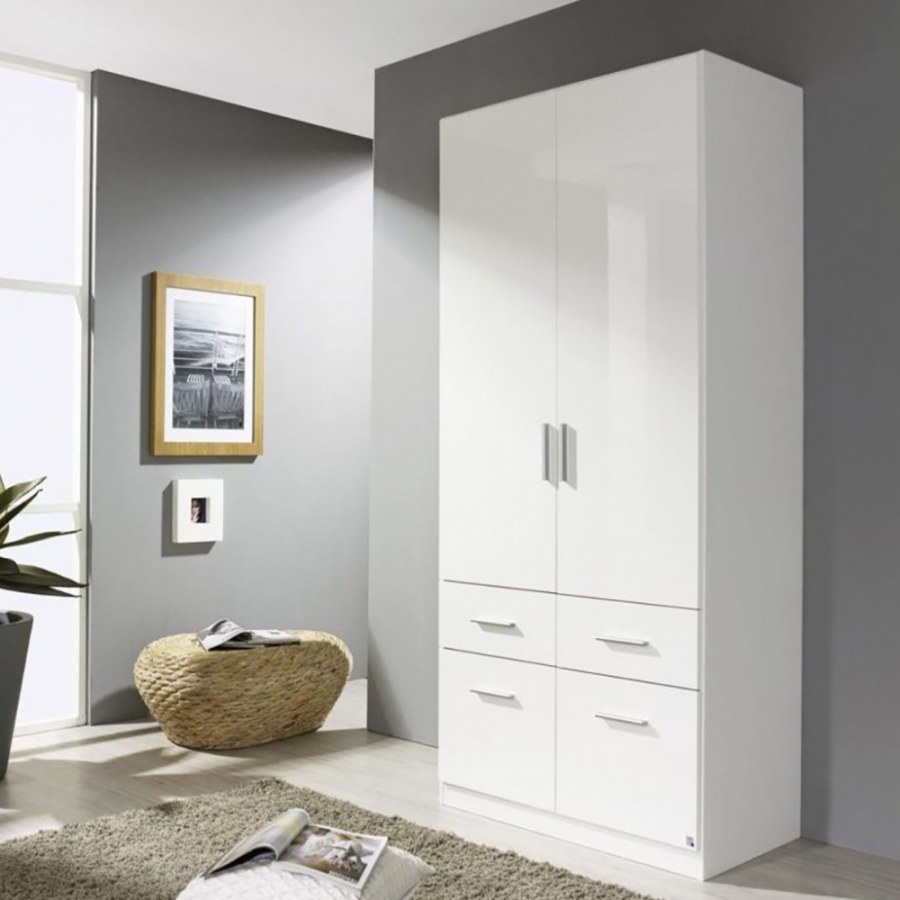 Шкаф хофф белый глянец Рона